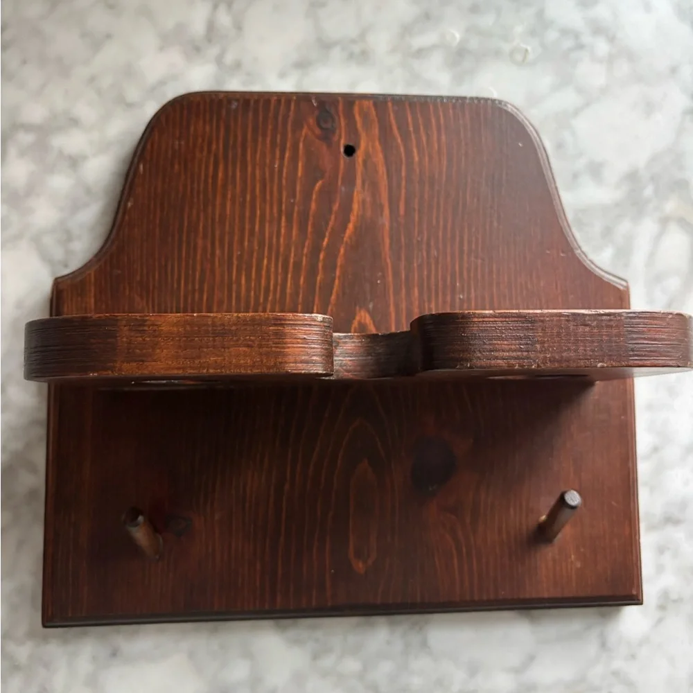 Wooden wall-mounted baseball bat and ball display rack